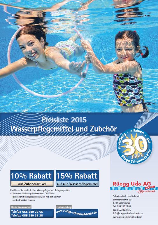 Schwimmbad Wasserpflegemittel Preise 2015 | Blog | Rüegg Udo AG